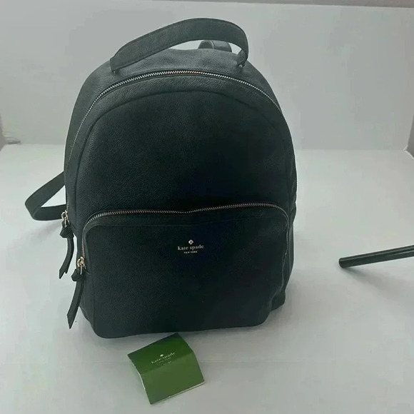 Kate Spade Small Black Pebbled Leather Backpack Gold Hardware - Picture 14 of 15